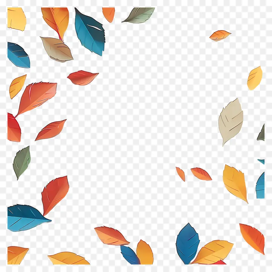 Autumn Leaves，Colorido Folhas PNG