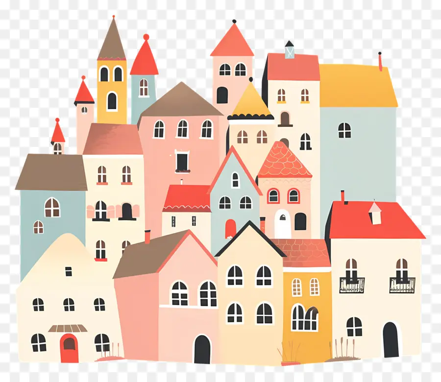 Cidade Velha，Casas De Doodle PNG