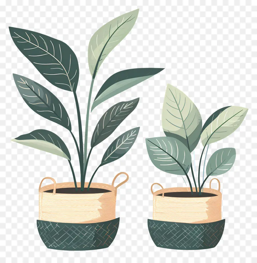 Plantas Na Cesta，Plantas Em Cestos PNG