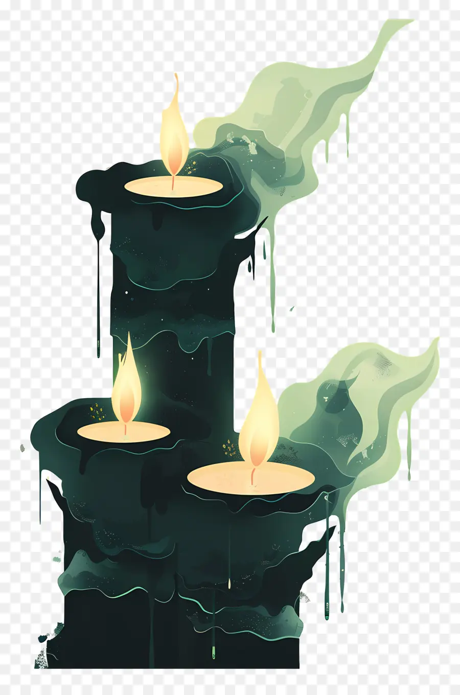 Luz De Velas，Velas Verdes Derretidas PNG