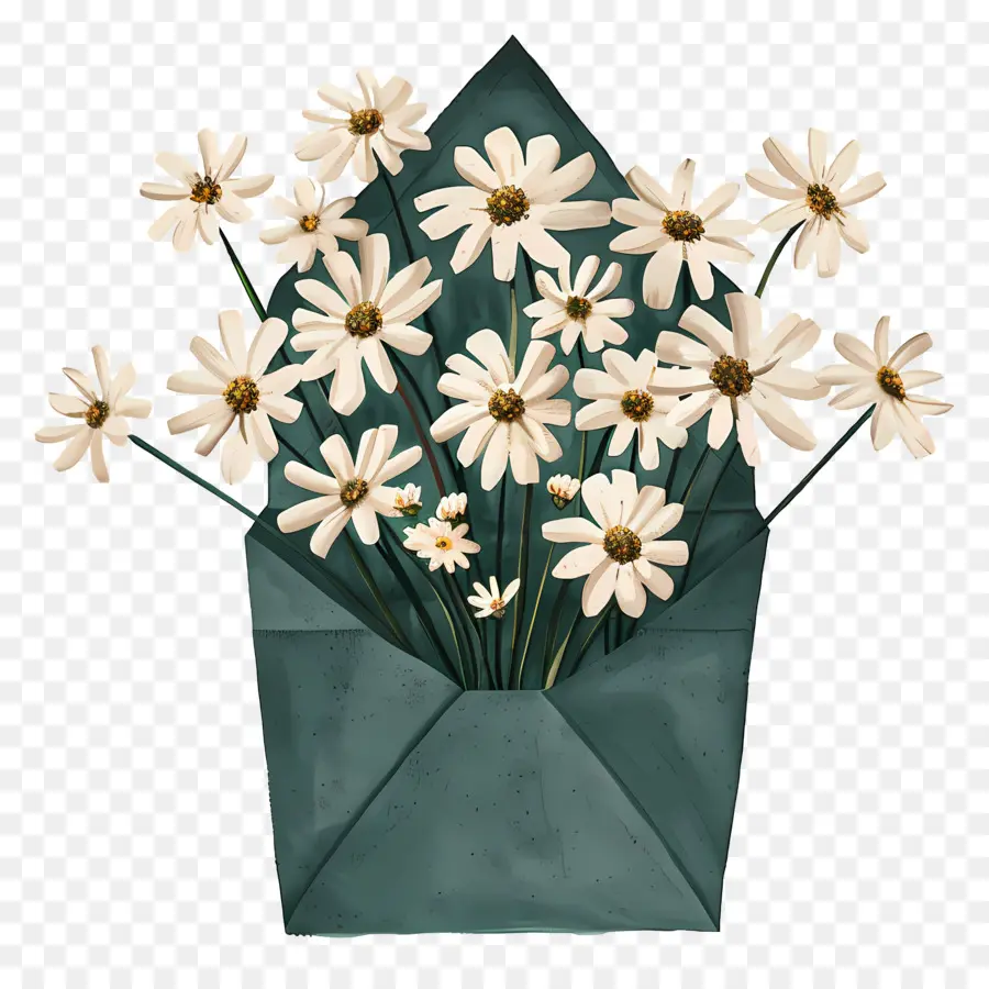 Envelope De Margaridas，Envelope Com Flores PNG