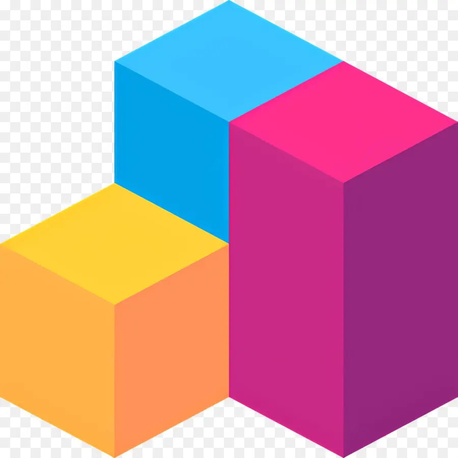 Geometria，Cubos Coloridos PNG