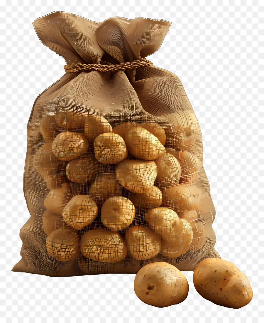 Batatas Em Saco De Estopa，Batatas PNG