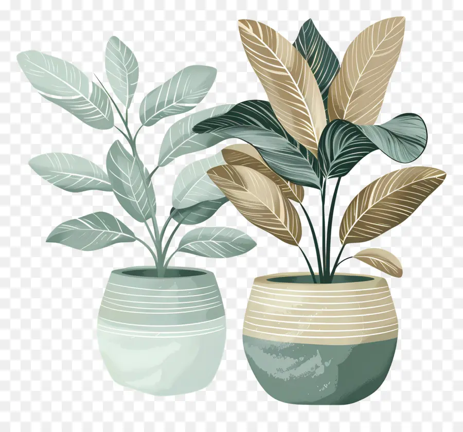 Plantas Na Cesta，Vasos De Plantas PNG