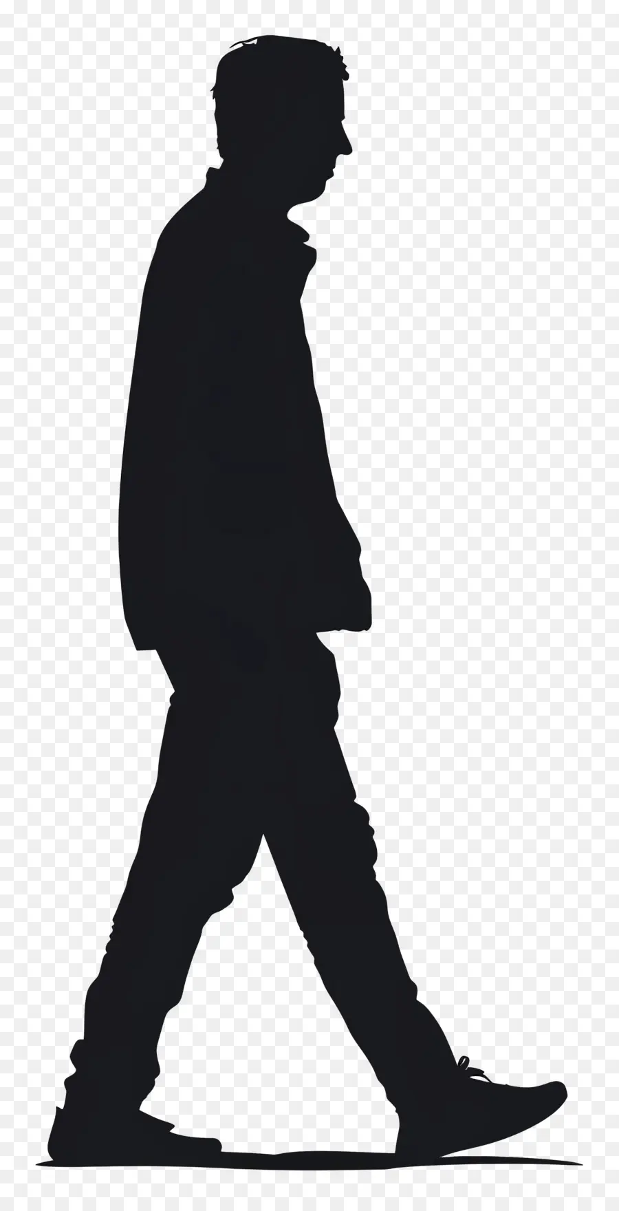 Silhueta De Homem Andando，Silhueta PNG