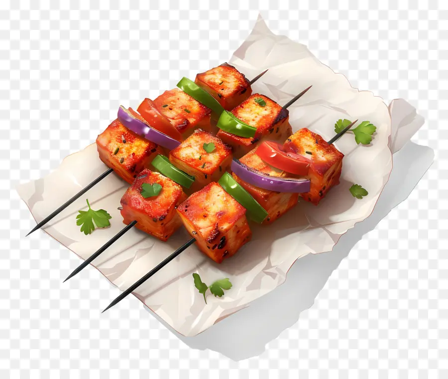 Paneer Tikka，Espetos PNG