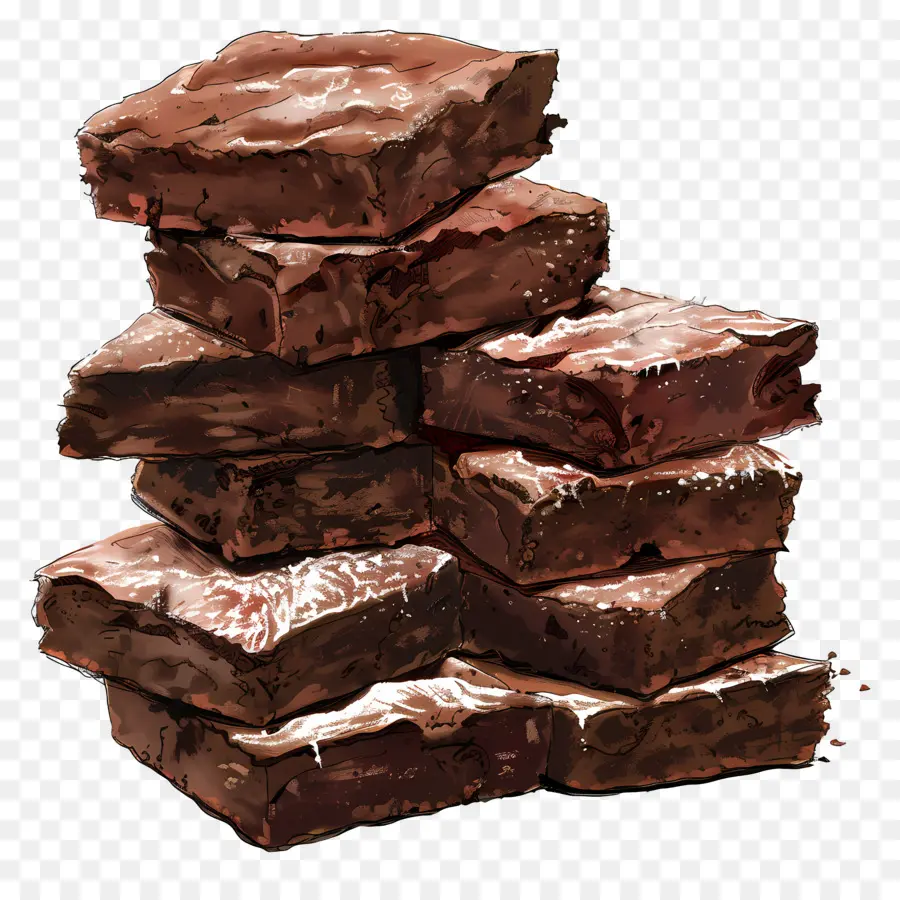 Pilha De Brownies，Chocolate PNG