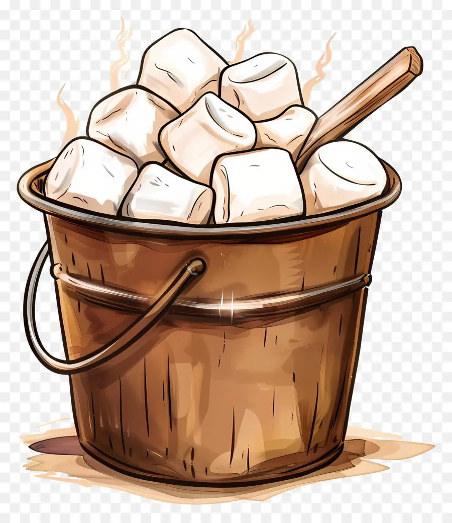 Marshmallow No Balde，Marshmallows PNG