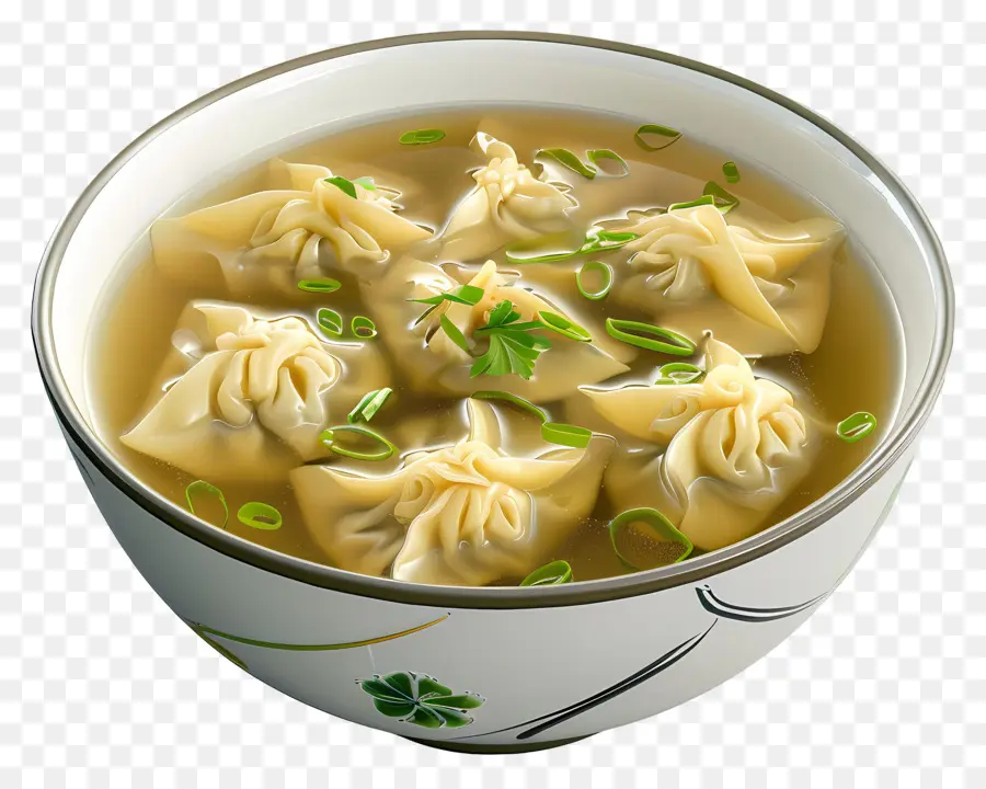 Sopa Wonton，Bolinhos Na Sopa PNG