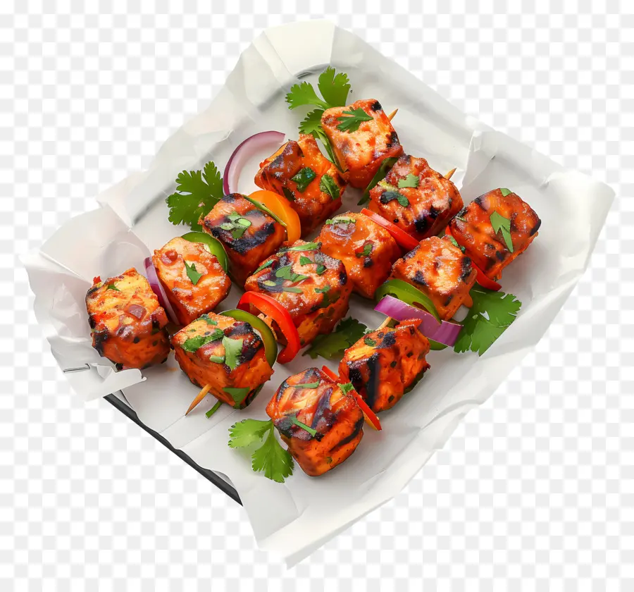 Paneer Tikka，Espetadas PNG