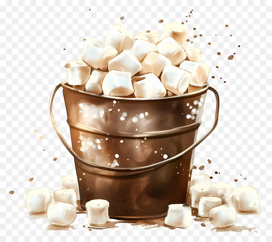 Marshmallow No Balde，Balde De Marshmallows PNG