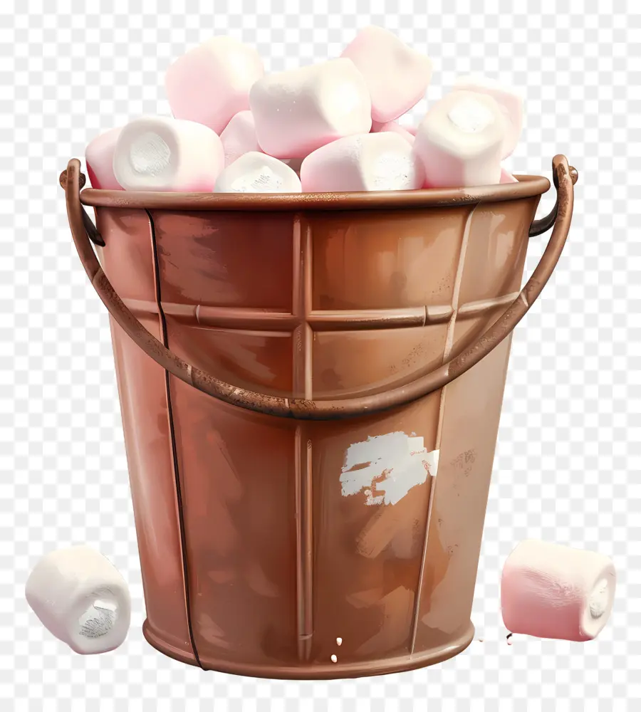 Marshmallow No Balde，Balde De Marshmallows PNG