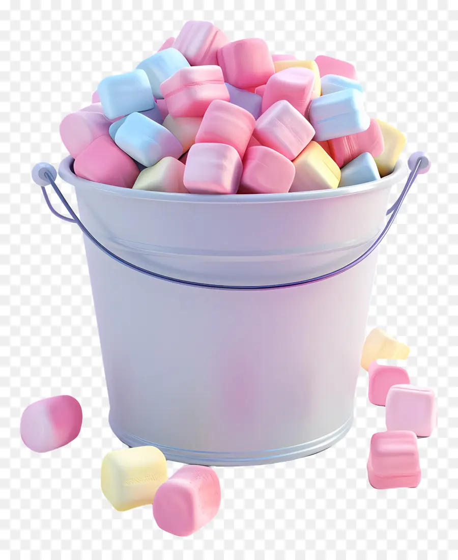 Marshmallow No Balde，Balde De Marshmallows PNG