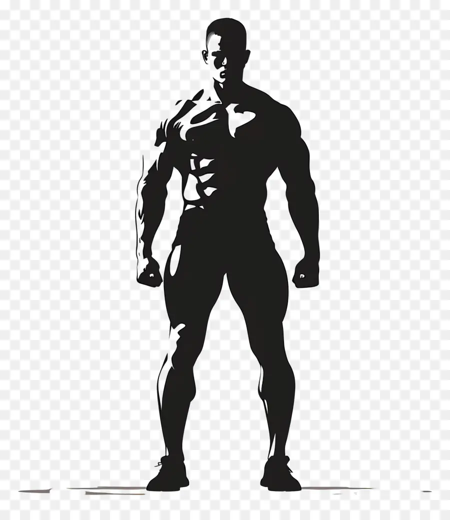 Silhueta De Homem Forte，Homem Musculoso PNG