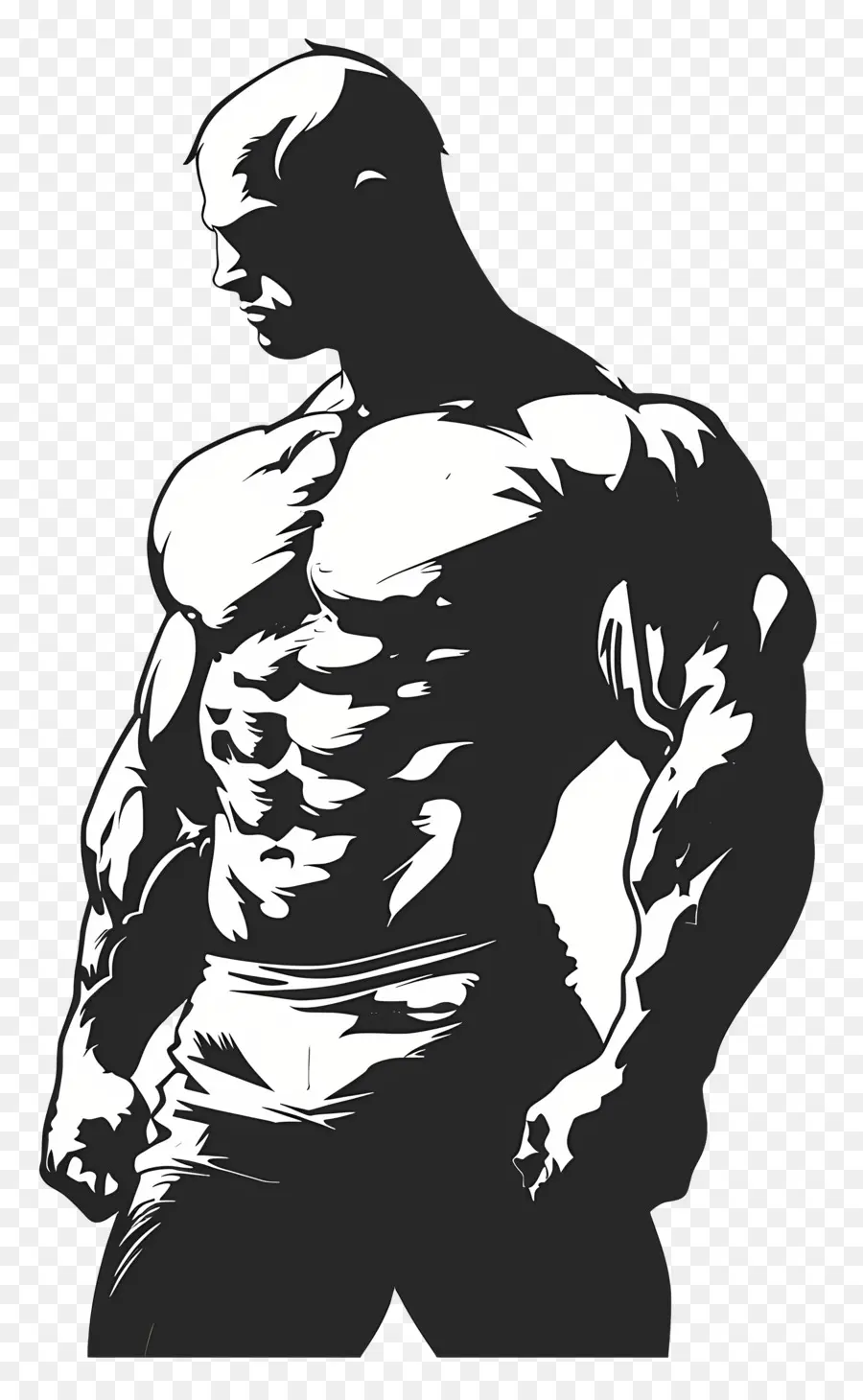 Silhueta De Homem Forte，Silhueta De Homem Musculoso PNG