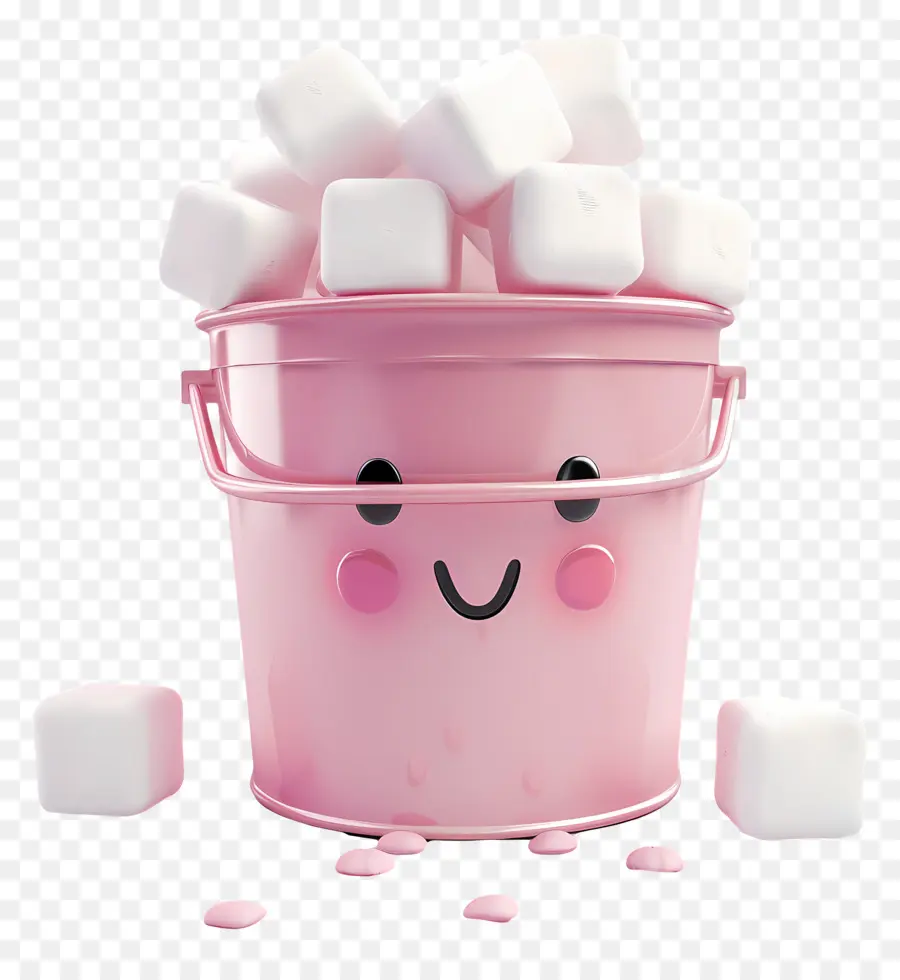 Marshmallow No Balde，Balde Fofo PNG