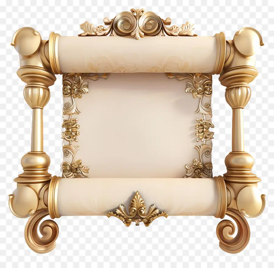 Pergaminho Real，Moldura Ornamentada PNG