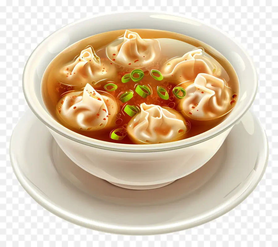 Sopa Wonton，Bolinhos Na Sopa PNG