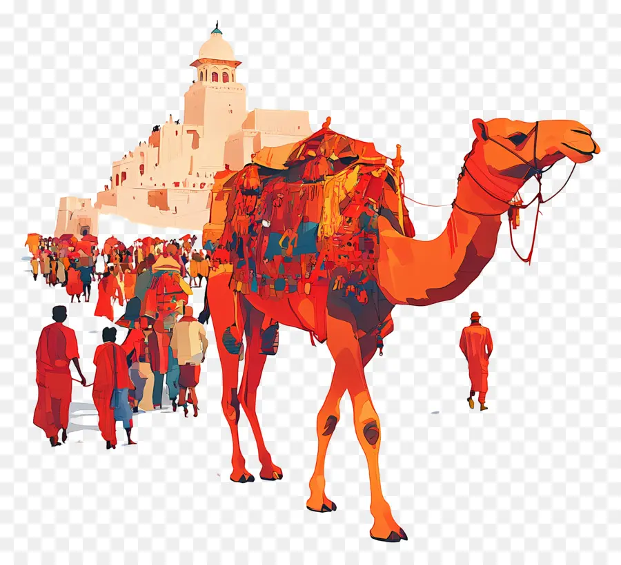 Feira De Camelos De Pushkar，Camelo E Pessoas PNG