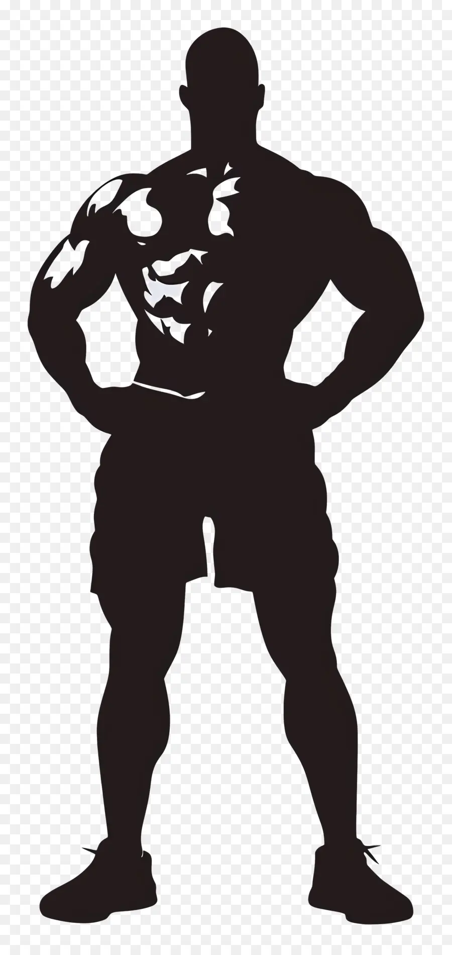 Silhueta De Homem Forte，Silhueta Muscular PNG