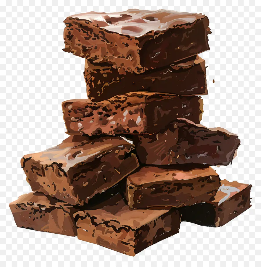 Pilha De Brownies，Brownies Com Nozes PNG