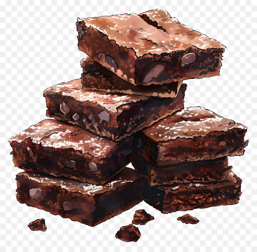 Pilha De Brownies，Brownies Com Nozes PNG