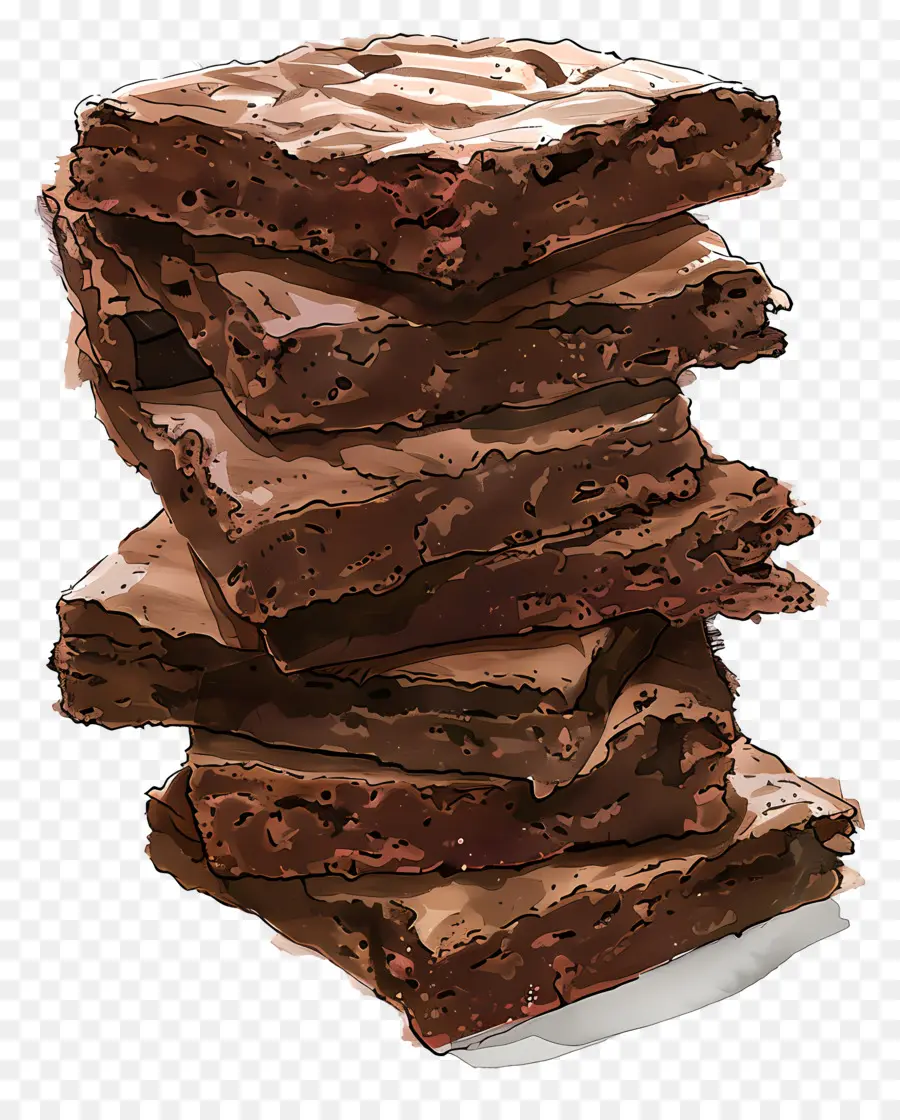 Pilha De Brownies，Brownies De Chocolate PNG