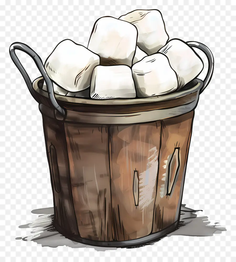 Marshmallow No Balde，Balde De Marshmallow PNG