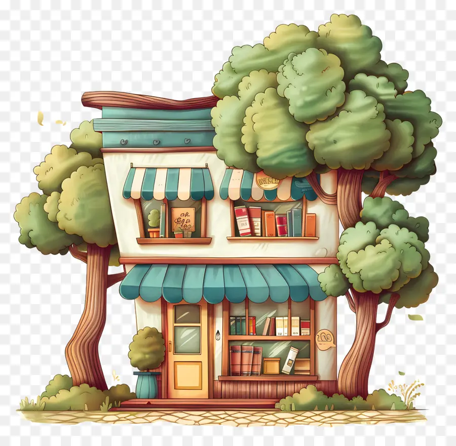 Livraria，Casa Fofa De Doodle PNG