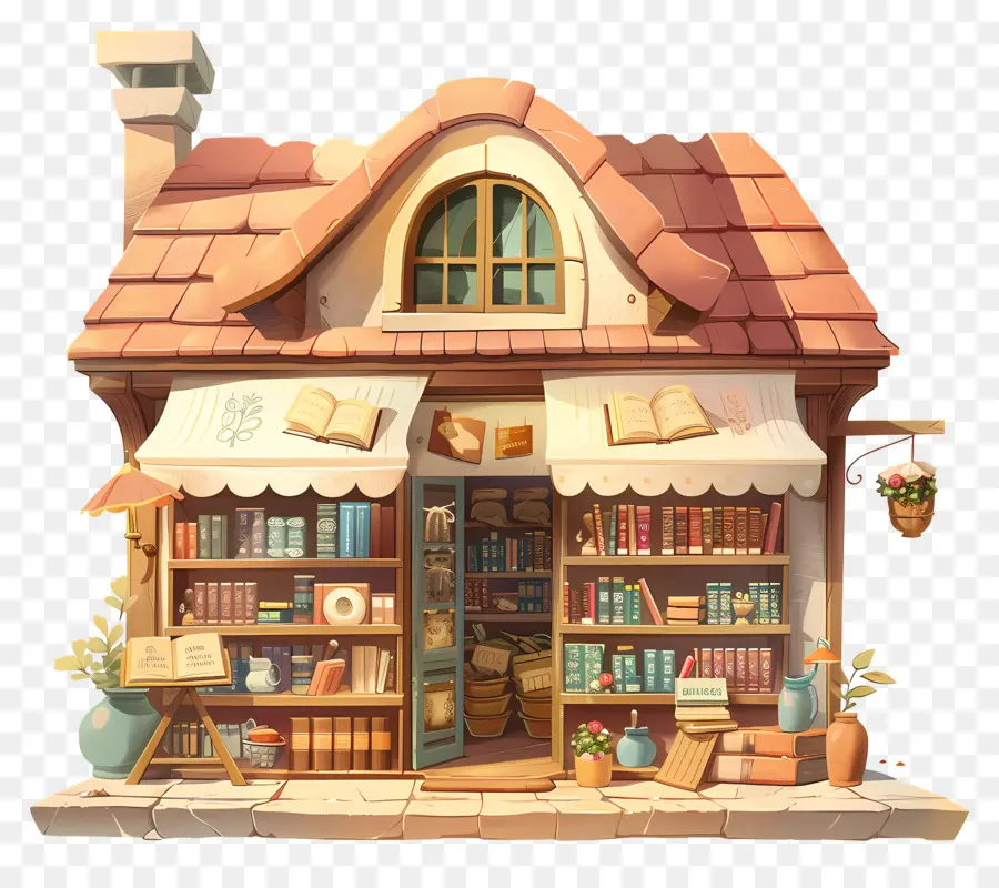 Livraria，Casa Pequena E Fofa De Doodle PNG