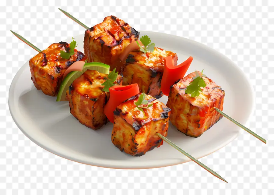 Paneer Tikka，Espetos Grelhados PNG