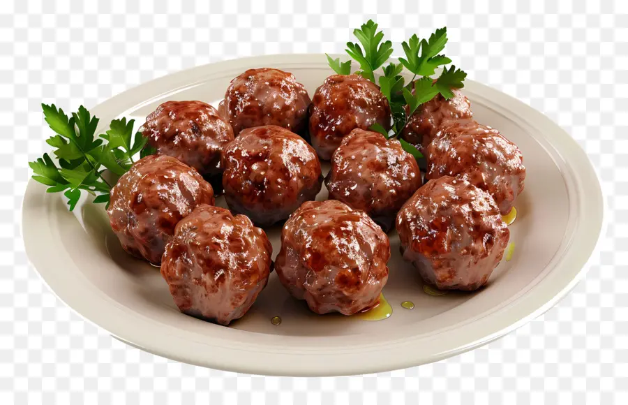 Bolinhos De Carne，Almôndegas Em Um Prato PNG