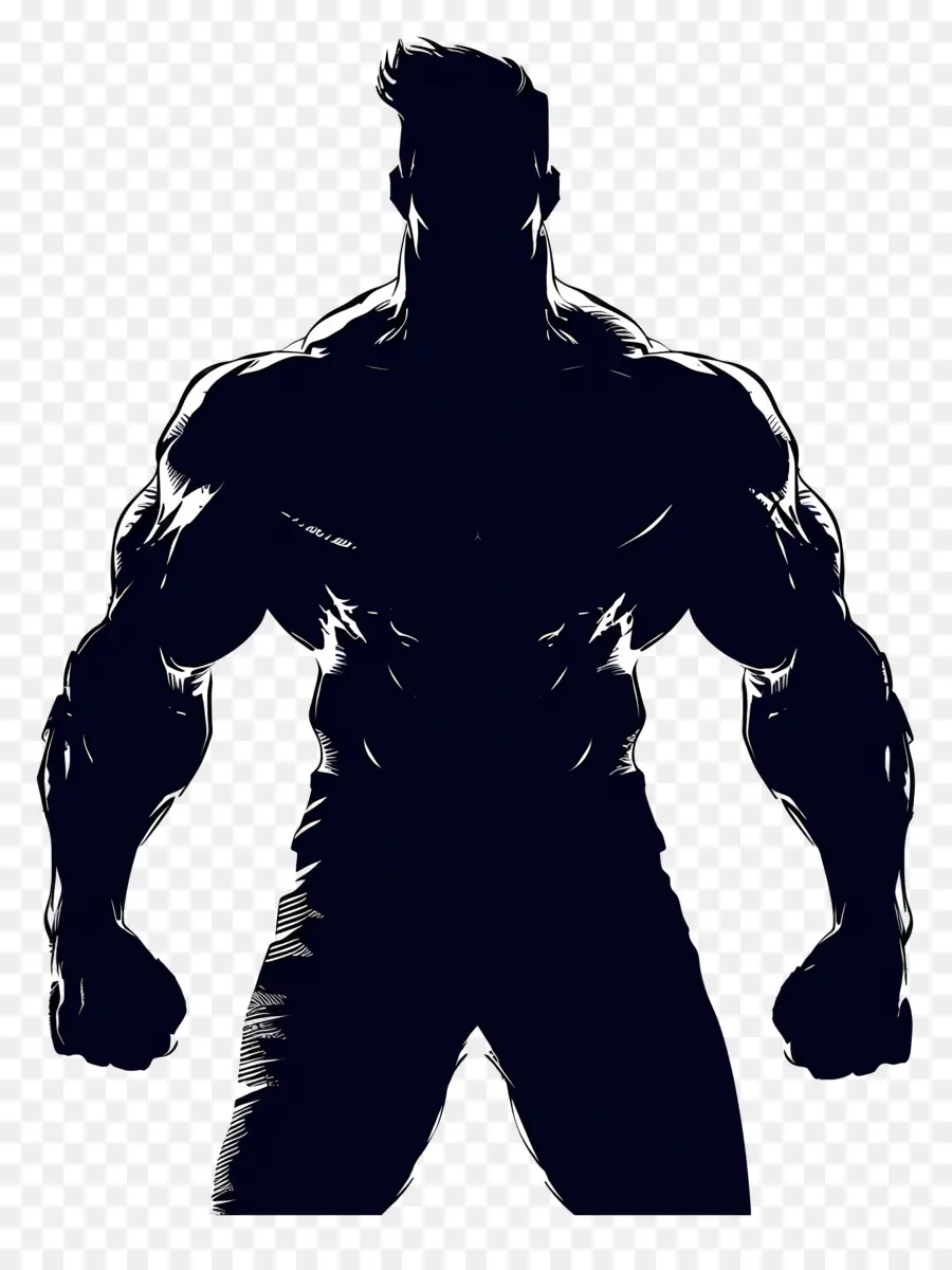 Silhueta De Homem Forte，Silhueta Muscular PNG