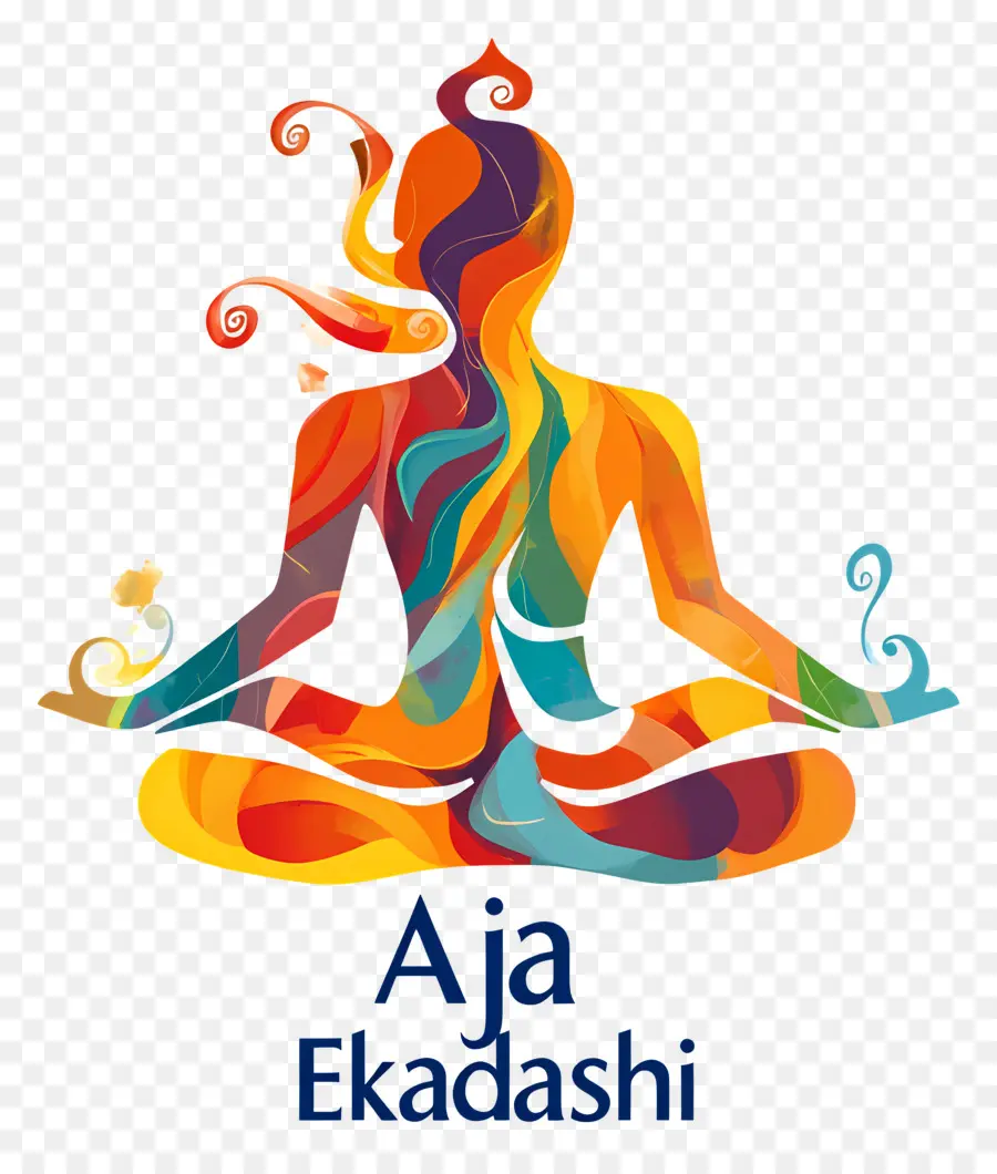 Aja Ekadashi，Figura Colorida Meditando PNG