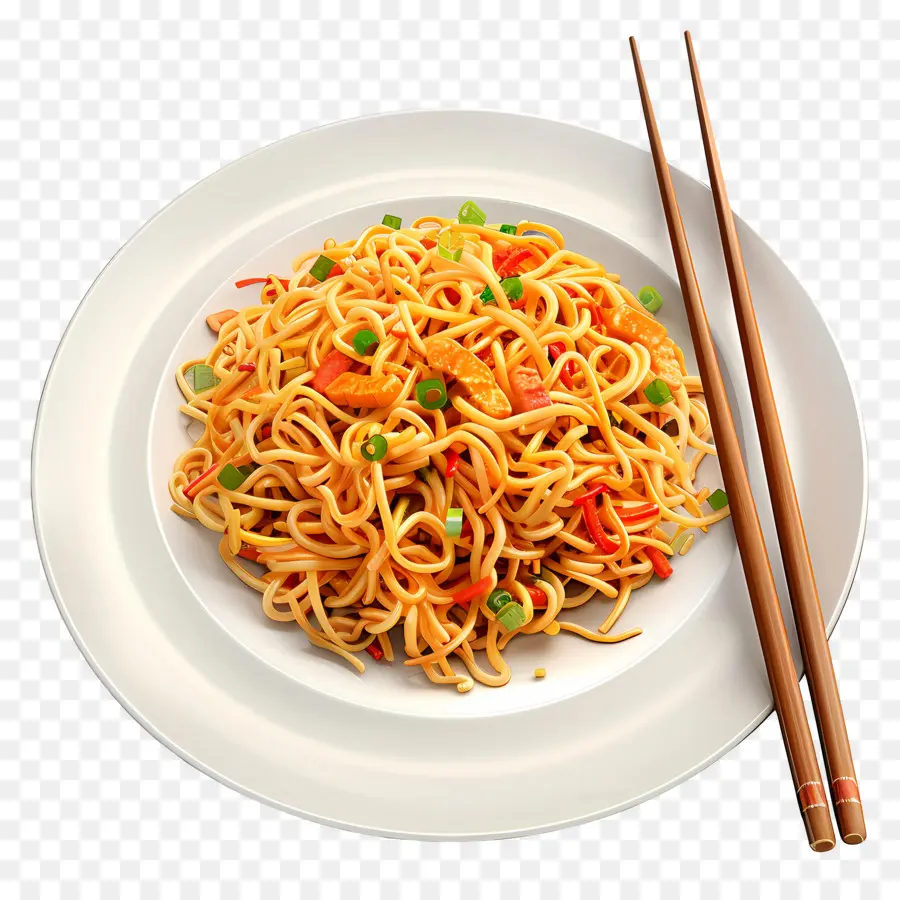 Chow Mein，Prato De Macarrão PNG