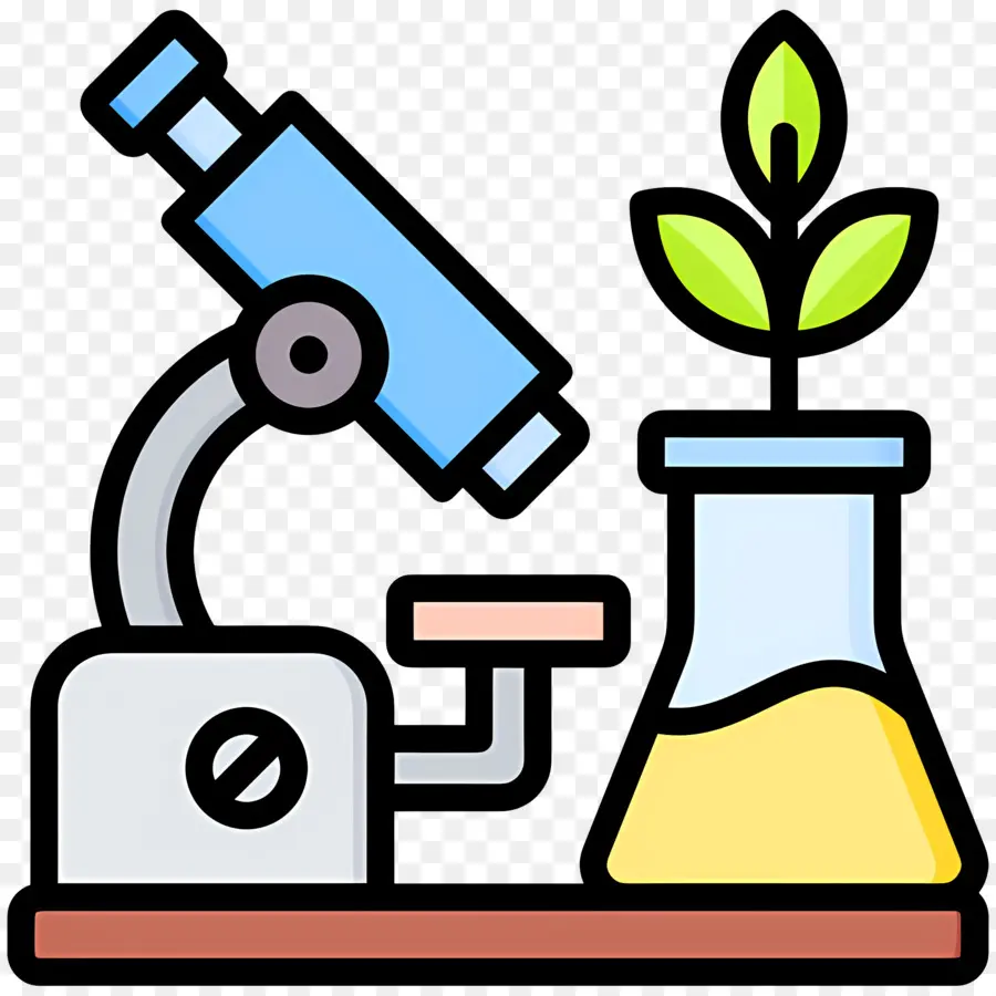 Ciência，Microscópio E Planta PNG