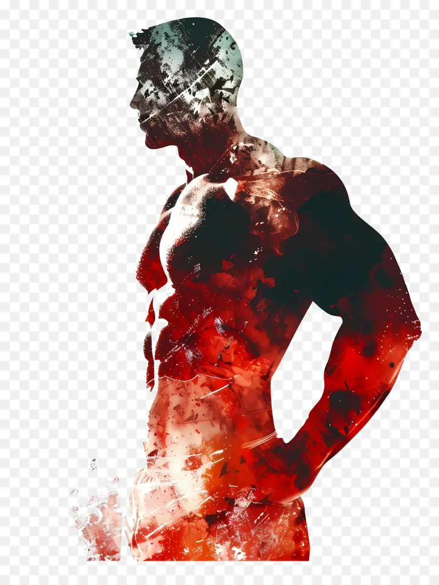 Silhueta De Homem Forte，Silhueta De Homem Musculoso PNG