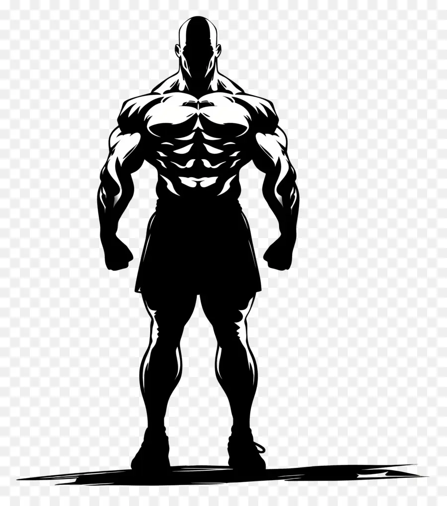 Silhueta De Homem Forte，Homem Musculoso PNG