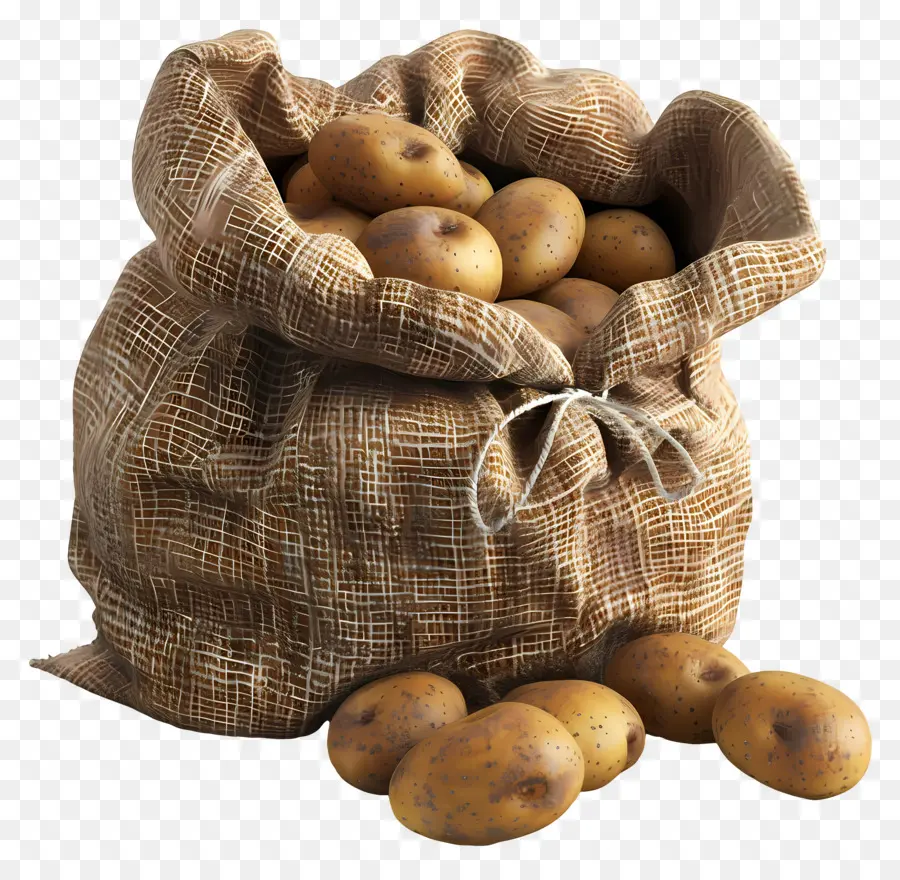 Batatas Em Saco De Estopa，Batatas Em Um Saco PNG