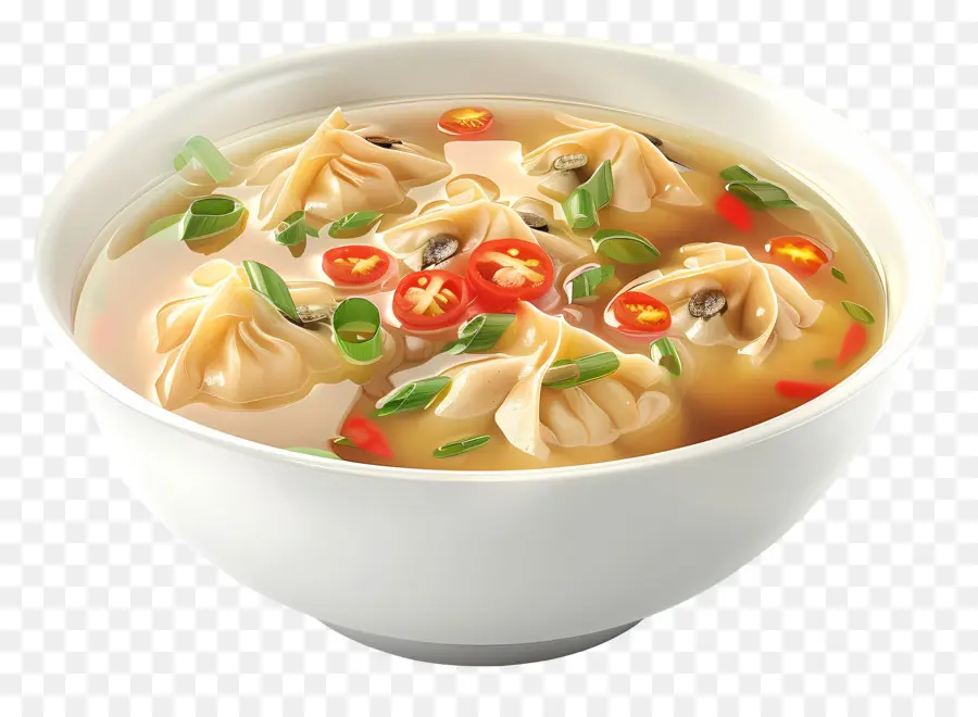 Sopa Wonton，Bolinhos Em Sopa Picante PNG