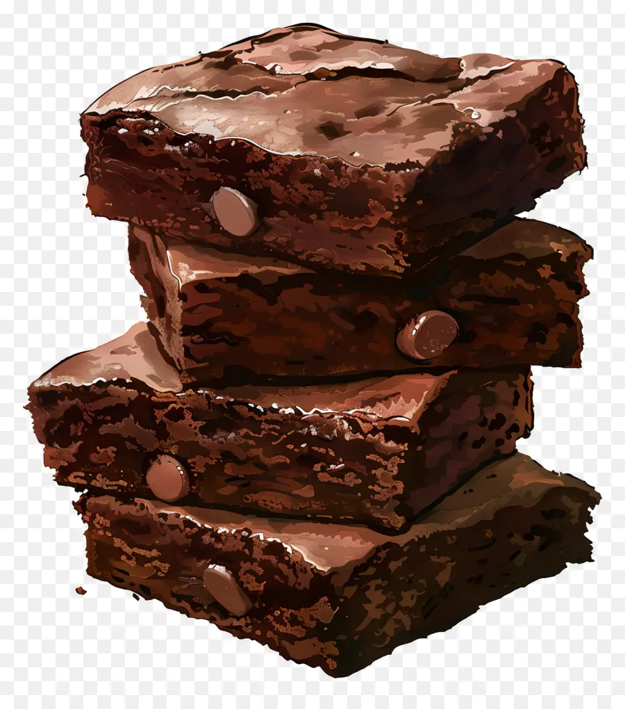 Pilha De Brownies，Brownies Com Nozes PNG