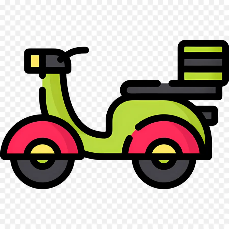 Motocicleta Antiga，Patinete Colorido PNG