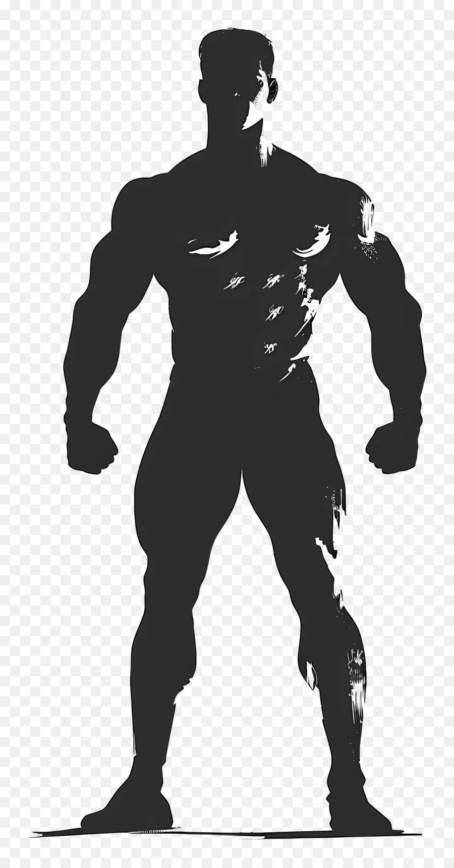 Silhueta De Homem Forte，Silhueta Muscular PNG