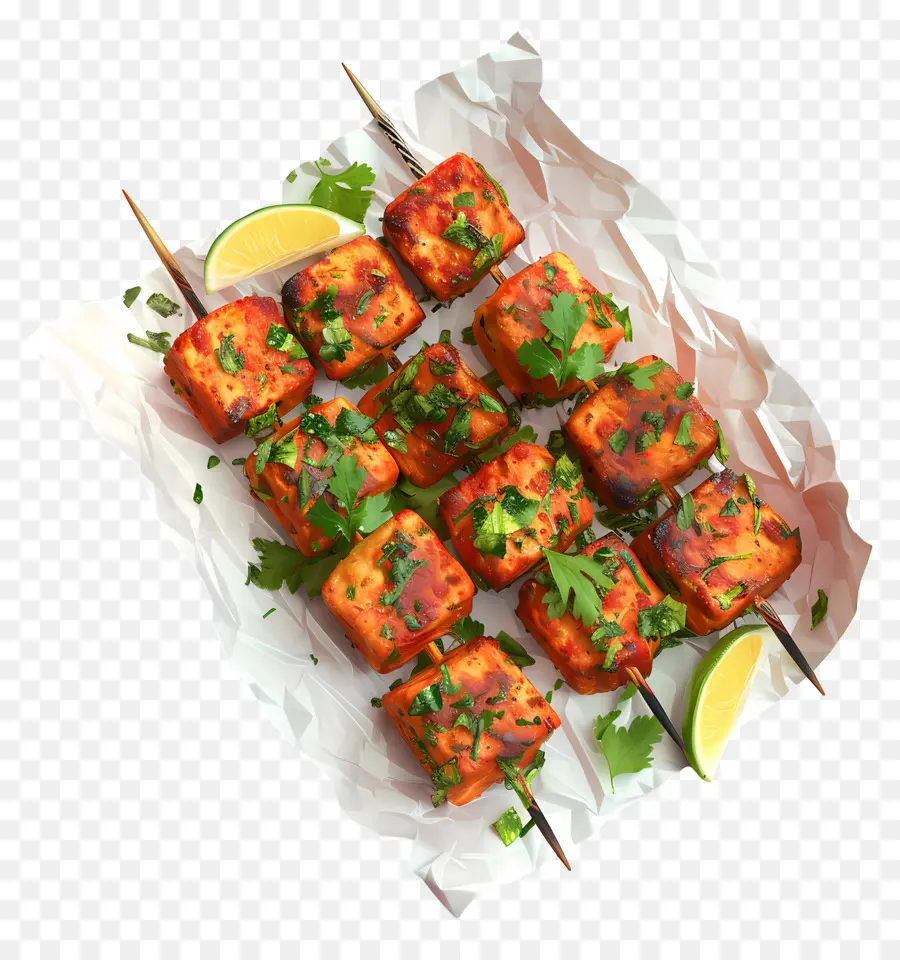 Paneer Tikka，Espetos PNG