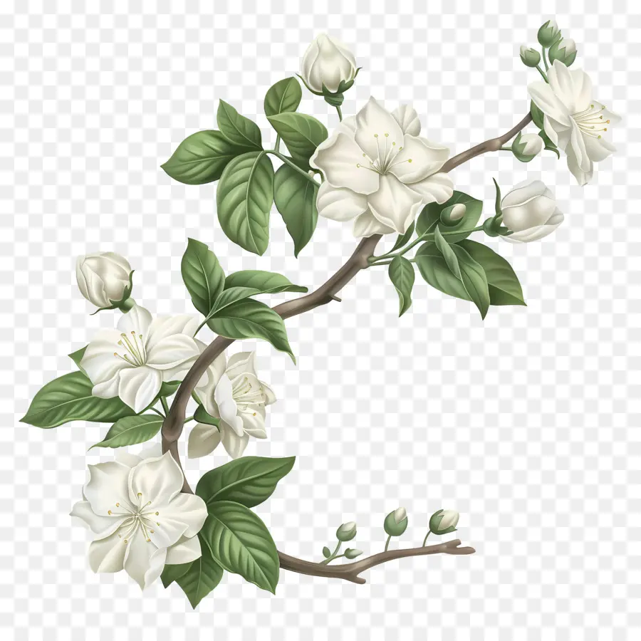 Flores De Jasmim Branco，Flores Brancas PNG