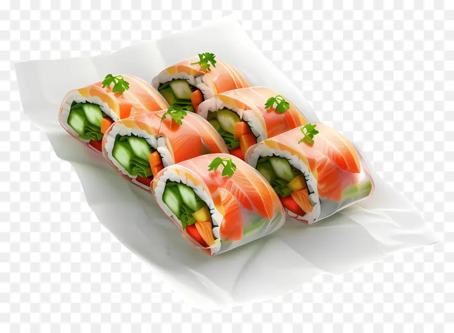 Rolinhos Primavera，Rolinhos De Sushi PNG