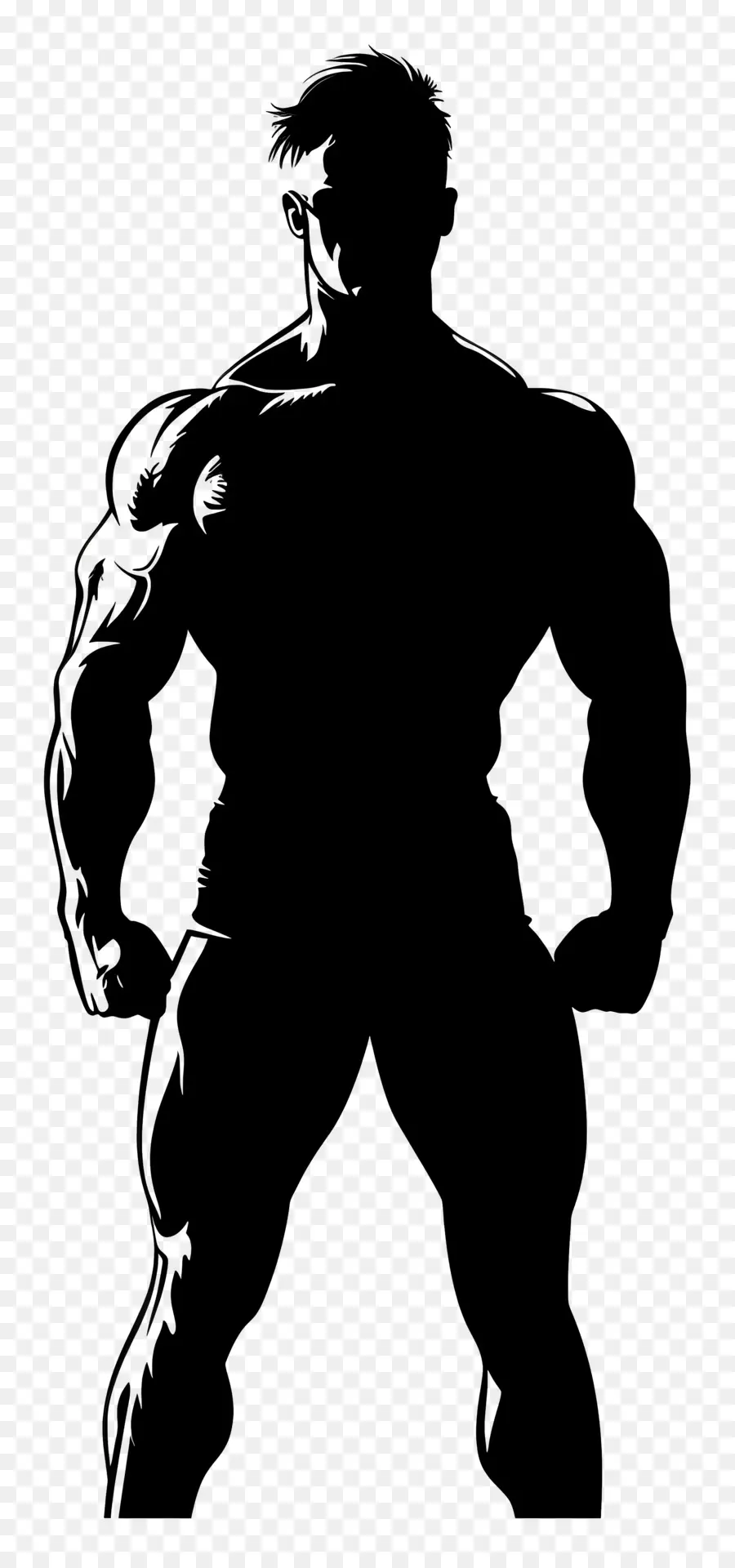 Silhueta De Homem Forte，Silhueta Muscular PNG