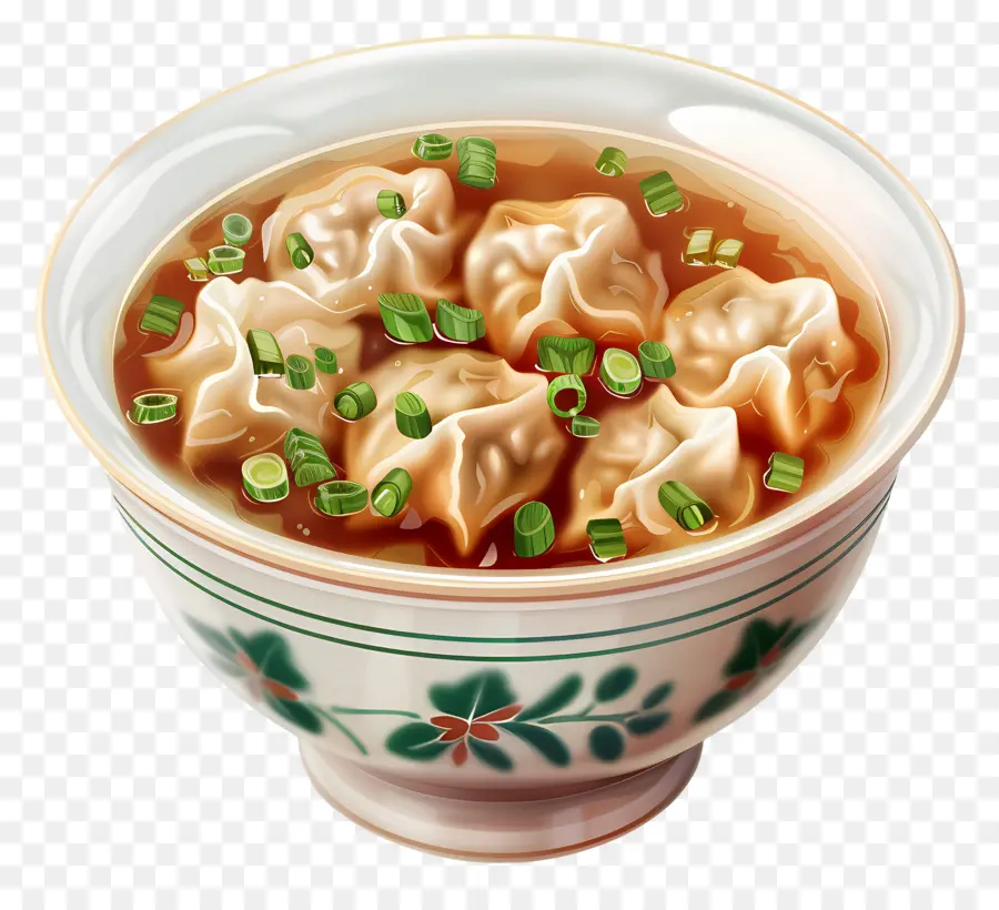 Sopa Wonton，Bolinhos Na Sopa PNG