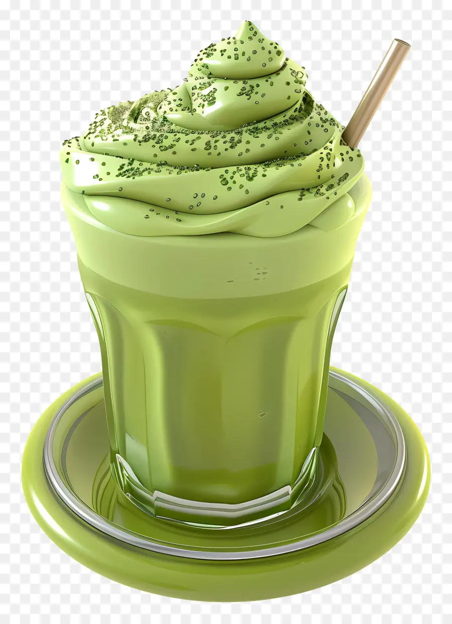 Bebida Matchá，Copo Matcha Alto PNG