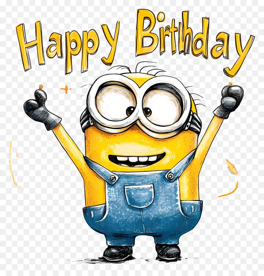 Feliz Aniversário，Minion Com Velas PNG